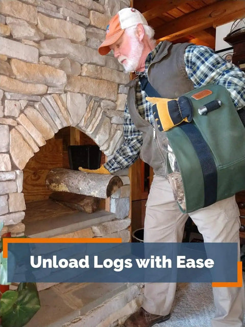 Ergonomic Firewood Sling Carrier For Firewood, Kindling, And Logs With A Cross Body Design That Improves Posture, Balance, And Weight Distribution, The Ultimate Camping And Home Chore Essential Patented USA Made