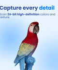 Handheld 3D Scanner With Blue Laser Infrared And VCSEL Structured Light For 0.04mm Accuracy And 70FPS Fast Scanning Made For Makers And Pros In 3D Printing Reverse Engineering Car Restoration Design And Education scanning colorful parrot model