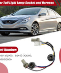 Rear Tail Light Socket And Wiring Harness Replacement For Hyundai Sonata Sedan 2011 2012 2013 2014 2.0L 2.4L Direct Fit Plug And Play Connector 92450-3Q000 924503Q000 92450 3Q000