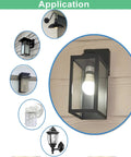 4 Pack Dusk To Dawn LED Bulbs 75W Equivalent 1100 Lumens 5000K Daylight installed in various outdoor fixtures
