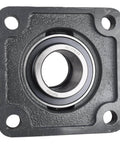 One And Three Quarter Inch Four Bolt Flange Bearing With Cam Lock Collar Cast Iron Housing Grease Zerk Bore One And Three Quarter Inch Bolt Hole Span Four Point One Three Three Inches RCJ P4B SXR close-up