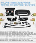 Heavy Duty Tailgate Hardware Rebuild Kit For Chevy Silverado And Gmc Sierra 1500 2500 3500 Classic Trucks detailed parts layout.