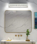 Crystal Bathroom Light Fixtures Over Mirror 22 Point 8 Inch LED Vanity Lights For Bath Chrome Stainless Steel With Polished Finish 6000K Bright White Energy Efficient Lighting For Modern Homes