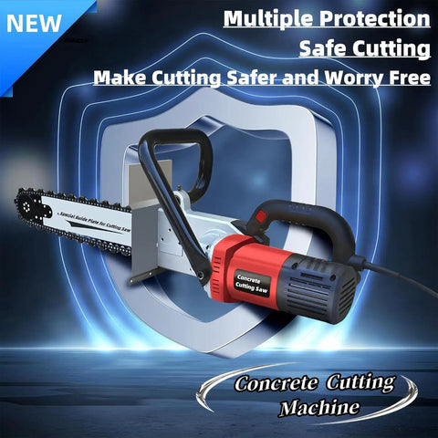 Professional Grade 7800W Electric Concrete Grooving Saw With Diamond Chain Tracking And Built In Dust Control For Slashing Through Brick Marble Drywall And Deep Wall Slots Like A Boss showcasing the saw's design and features.