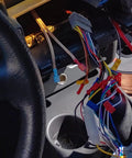 Auto wiring with Rapid Quick Splice T Tap Connectors Kit For 22-16 AWG Wire in dashboard, showcasing colorful insulated spade terminals.