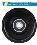 Skelang V-Groove gate wheel, 4-inch, black, double bearings for inverted V track