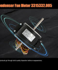 RV Brisk Air II Fan Motor Replacement One Quarter Horsepower Three Speed Genteq F48AF70A61 OEM shown with wiring