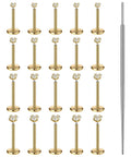 Gold Zircon Nose Studs 20 Piece Set Dope Threadless Flat Back Nose Jewelry 18G 20G With Tapered Insertion Pin