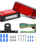 Two Pack Submersible Rectangular LED Stop Tail Turn Signal Side Marker Lights For 12V RVs Trucks Trailers Boats Marine Use Low Profile