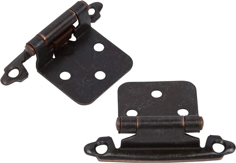 Oil Rubbed Bronze Cabinet Hinges For Kitchen Cabinets Self Closing Flush Mount Hinges With Half Inch Overlay And Variable Overlay