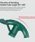 Heavy Duty 1 1/4 Inch Outside Diameter Pipe Bender Tool For Electric Wire Conduit showing bending angle 90-180 degrees.