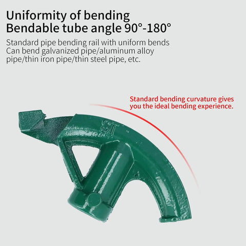 Heavy Duty 1 1/4 Inch Outside Diameter Pipe Bender Tool For Electric Wire Conduit showing bending angle 90-180 degrees.