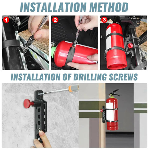 Installation method for Aluminum Quick Release Roll Bar Fire Extinguisher Mount Holder for off-road vehicles.