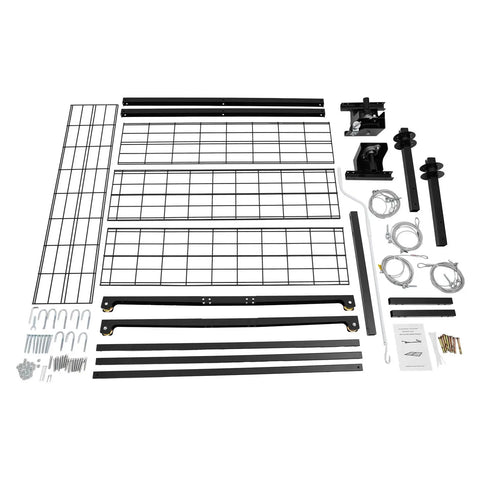 Hardcore Adjustable Overhead Garage Storage Rack With 300 Pound Capacity Rustproof Carbon Steel Ceiling Mount Hanger parts layout.