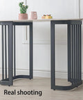 Rock Solid Heavy Duty Metal Table Legs With Adjustable Protective Floor Guards, modern design for computer desks and dining tables.