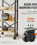 Four Pack Heavy Duty Leveling Casters With Smooth Roller Swivel Wheels And Quick Twist Height Adjustment Handles For Big Time Workshop Stability Plus Rubber Floor Savvy Workbench Pads on a shelf supporting up to 275 lbs