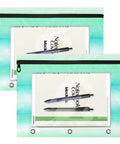 Green Turquoise Striped Zippered Coupon Binder Organizer For Coupons Cards And Rebates Keeps Everything In One Case So You Flash