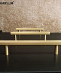 Solid Brass Cabinet Pulls 5 Pack Hexagon Drawer Handles With Five Inch Hole Center And Six Point Six Inch Total Length Brushed Finish