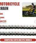 Heavy Duty Size 40 Roller Drive Chain With Master Link, 10 Feet Long And 239 Links, shown with motorcycle compatibility
