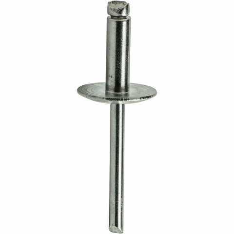 Large Flange Stainless Steel Blind Rivet 1/8 Inch By 3/8 Inch Open End, side view showing flange and stem