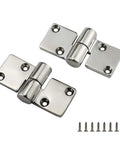 Pair Of Stainless Steel 316 Marine Grade Heavy Duty Left And Right Lift Off Take Apart Hinges With Screws Three Point Five By One Point Five Inches Zero Point Two Inch Thick Durable Cast Hinges For Marine Cabinets Boats And Outdoor Use