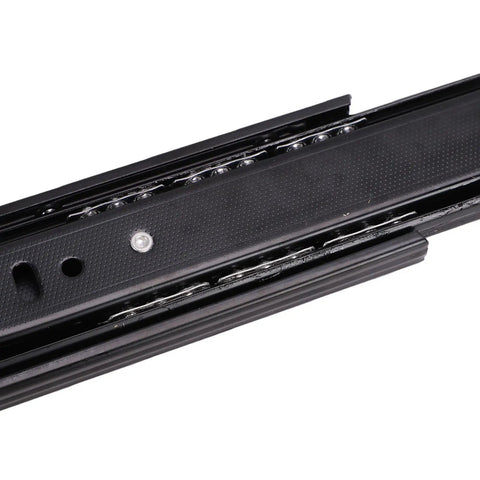 Tough As Nails Heavy Duty 10 Inch Full Extension Drawer Slides For Kitchen Cabinets And Dressers, 100 Lb Load Capacity, Cold Rolled Steel, Smooth Quiet Operation, 1 Pair close-up of black ball-bearing slide