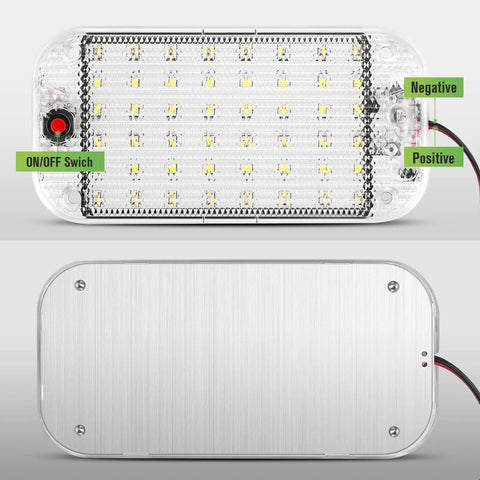 Super Bright LED Dome Light Kit For RV And Car Interior 12V To 85V 800 Lumens Ceiling Lights With On Off Switch 2 Pack product image