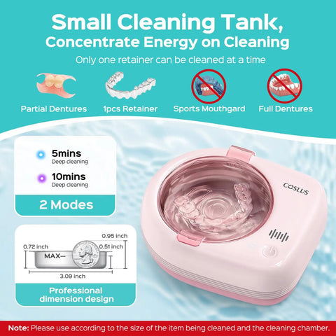 Sonic Retainer Cleaner Machine Pro Rechargeable Portable Design With 50kHz Cleaning For 10x Deeper And Safer Cleaning Compact Tank For Easy At Home Dental Appliance Care Pro Grade Tech Developed With U S Dental Team for one retainer