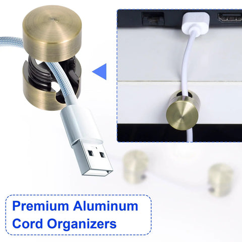 Antique Copper Cable Anchor Holders 3 Pack Adjustable Cord Clips Adhesive Metal Cable Management Clips for desk installation