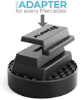 Daimnd Heavy Duty Rubber Jack Pad for Mercedes Benz and German Cars showing adapter for trolley jacks and vehicle lifts