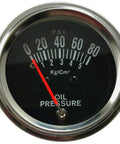 Chrome 2 Inch Mechanical Oil Pressure Gauge Kit 0-80 PSI With Mount Bulb Socket And Bolts For Custom Builds Hot Rods Performance Applications