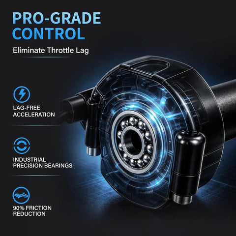 Full Twist Throttle Fits Ridstar Q20 Q30 H20 Surron Style 3 Pin Plug And Play Wiring Compatible With YVY C20 Electric Dirt Bike Upgrade close-up bearing view