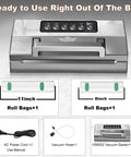 Pro Grade Food Vacuum Sealer Machine Fully Automatic Sealing System With Double Heat Seal Technology and accessories