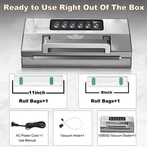 Pro Grade Food Vacuum Sealer Machine Fully Automatic Sealing System With Double Heat Seal Technology and accessories