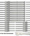 Stainless Steel Heavy Duty Cable Railing Kit For One Eighth Inch Cable Railing System For Wood Posts With Adjustable Angle Lag Screws And Turnbuckle Kit 10 Pairs displayed with components