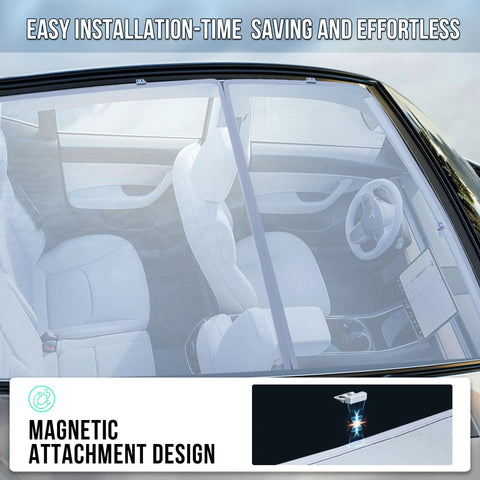 OtriFowd Tesla Model Y glass-roof sunshade with magnetic attachment, foldable, UV blocking - Amazon