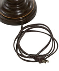 Base and cord of Polystone Floor Lamps Set Of 3 With Drum Shades In Brown Finish