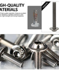 Close-up of Universal Stainless Steel Motorcycle Fairing Bolt Kit with M5 and M6 screws, showcasing high-quality materials.