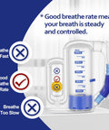High Capacity 5000ml Lung Breathing Exercise Device With Flow Rate Indicator showing breath control levels.
