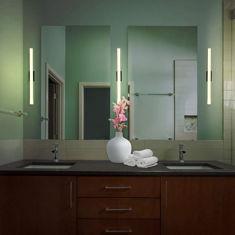 24 Inch Integrated AC LED Bathroom Light Fixture In Chrome ADA Compliant Slim Profile Dimmable LED For ELV Dimmers Dimmer Not Included