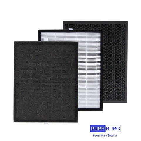 Replacement Filter Set For COLZER EPI 328 And Domccy NS 320 Air Purifiers, H13 True HEPA Filter Plus Four Activated Carbon Pre-Filters