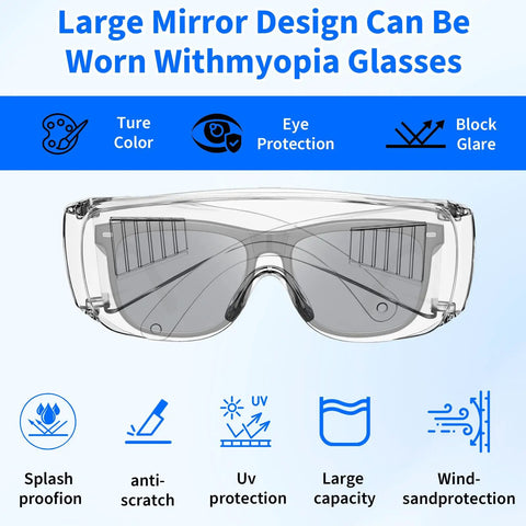 Shop Grade 3 Pack Clear Safety Glasses Heavy Duty Wraparound Protective Eyewear With Premium Polycarbonate Shields front view.