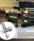 Two Sets 304 Stainless Steel Fuel Tank Strap Bolts With Locking Nuts Premium Gas Tank Hardware Replacement Kit For Silverado 1999 2021 And Select Models Replaces Dorman 55157 GM11516770 with truck backdrop