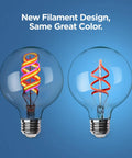 Smart Filament Globe Light Bulb 60W Equivalent WiFi Dimmable with Alexa and Google Assistant No Hub Needed Plug And Play G30 Spiral