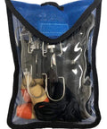 Top Notch Double Outrigging Kit For Boats Up To 22 Ft in clear storage bag with stainless hardware and black cords visible