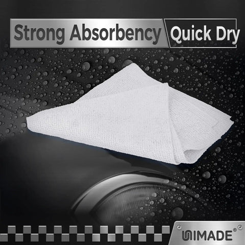 100 Pack Heavy Duty Shop Towels Microfiber Cleaning Rags For Cars And Auto Detailing, Bulk Cleaning Cloths, White, 11.5 Inches