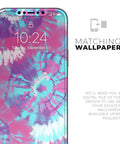 Full Body IPhone Skin Decal Wrap Kit With Spiral Tie Dye Pattern V5 Soft Touch Finish Bubble Free Air Release Adhesive For Snug Protection Without Bulk showing matching wallpaper