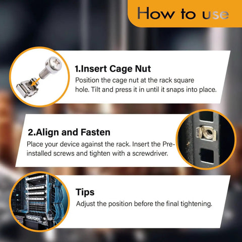 How to use Bulletproof M6 X 20mm Rack Mount Screw Kit With Cage Nuts And Washers for network setup instructions.