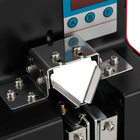 Close-up of the Automatic Screw Feeder Machine featuring metal components and dual counting modes.
