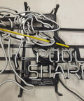 Hand Crafted Glass Tube Neon Sign For Beer Bar, 17 Inch Wide By 13 Inch High, featuring "Pool Shark" design, Retro Neon Lights